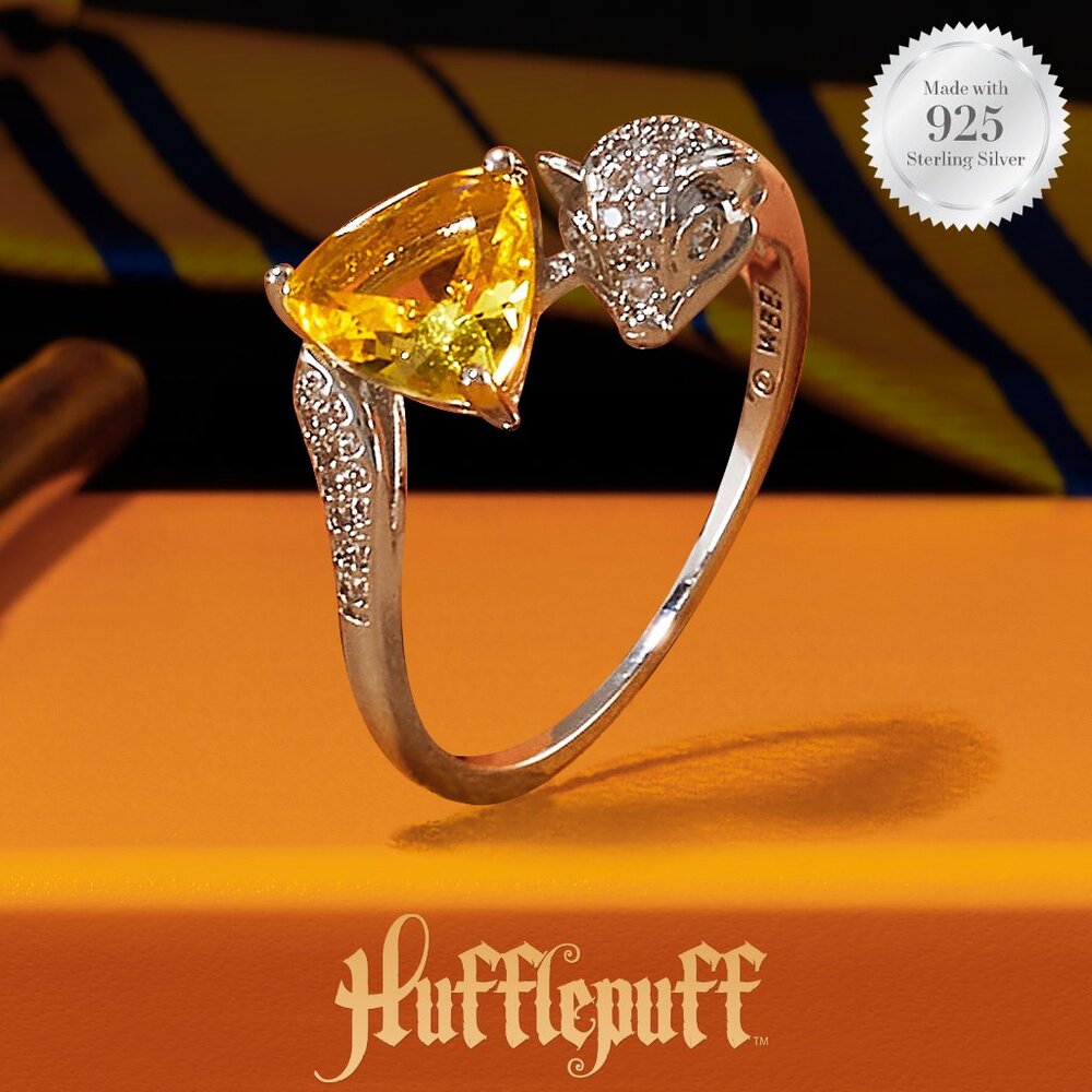 Harry Potter Hogwarts Pride Hufflepuff ring, 925 Sterling Silver